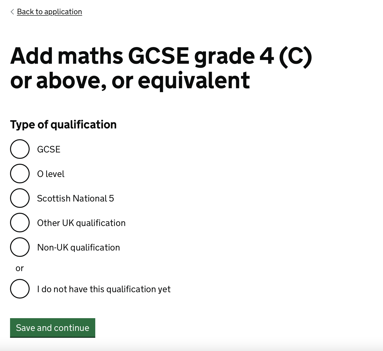 Screenshot of previous initial GCSE question design.