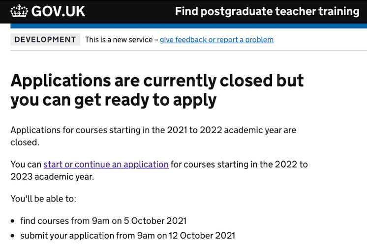Course listing are not shown when the recruitment cycle ends.