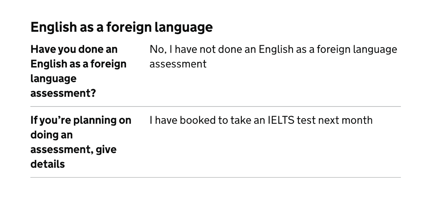 International candidate doesn’t have an English as a foreign language assessment