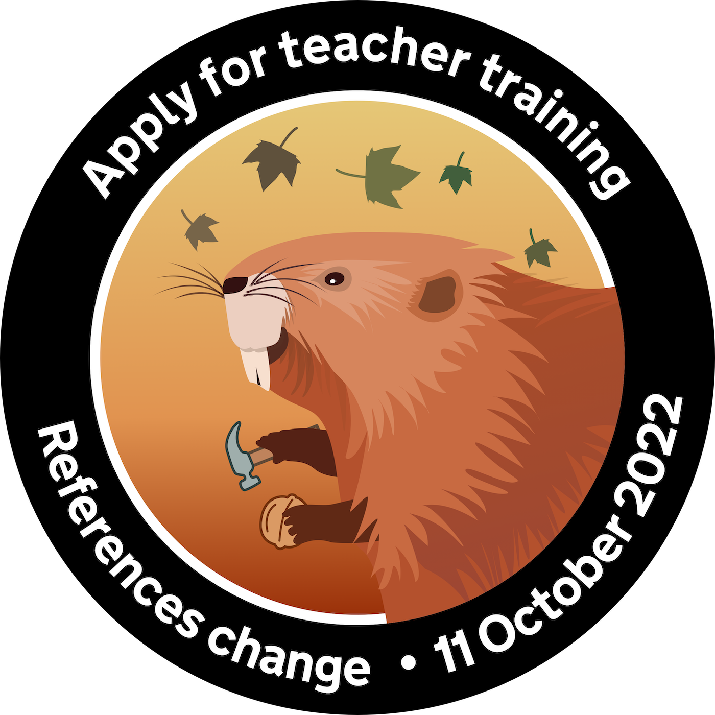 Screenshot of Apply for teacher training References change
