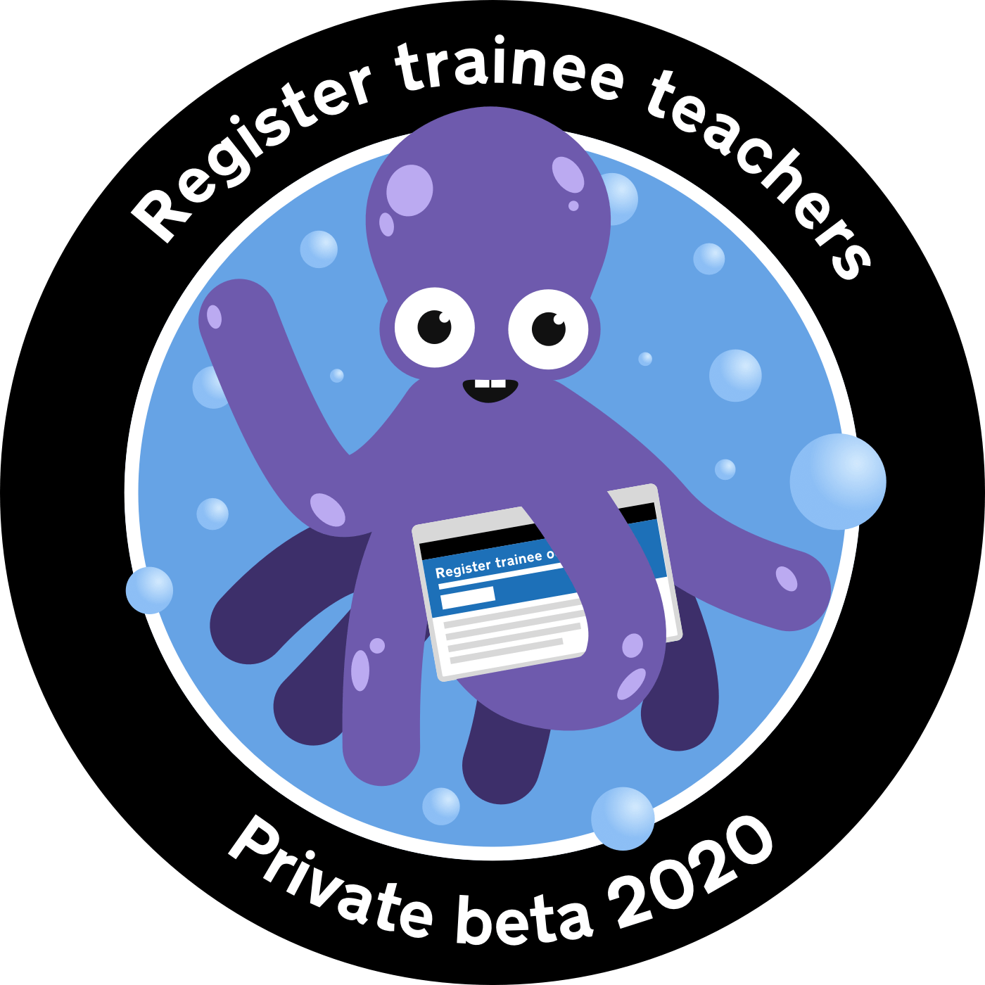 Screenshot of Register trainee teachers private beta
